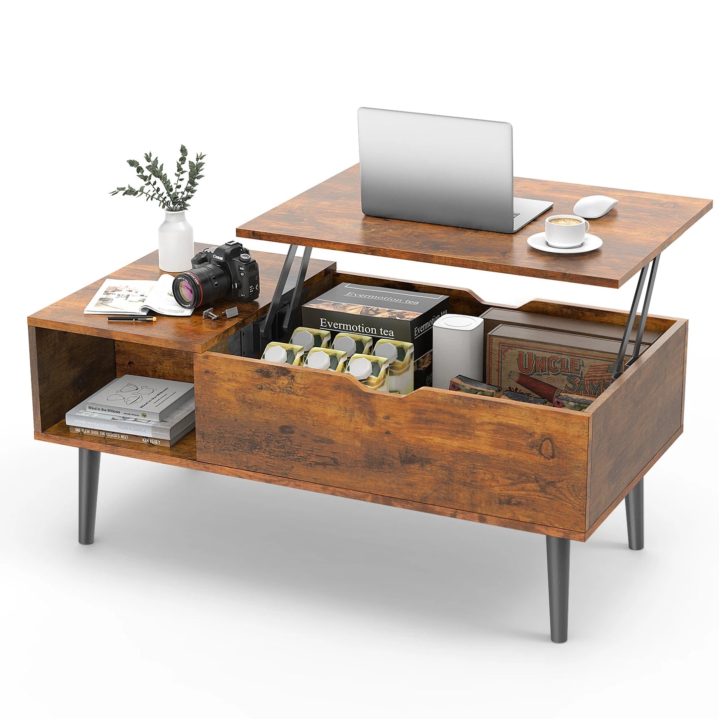 JHK Lift-Top Coffee Table with Storage