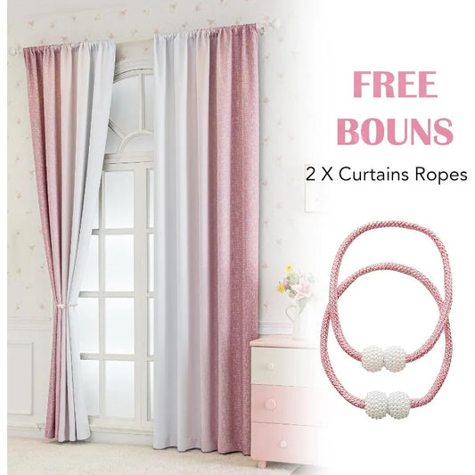 2 Panels for Girls Bedroom Living Room Pink