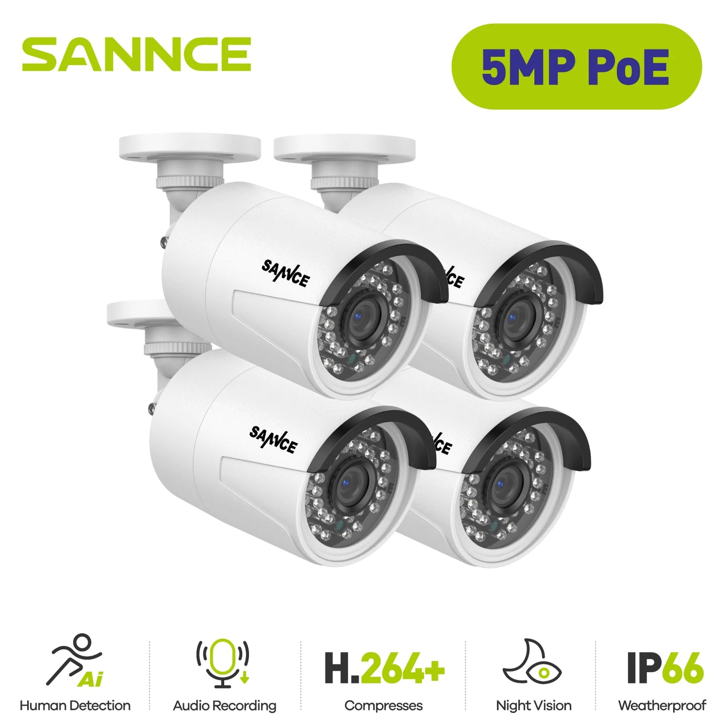 2PCS Ultra HD Camera Outdoor Indoor Protection