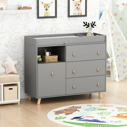 Nursery Dresser, Baby Diaper Changing Station Drawers