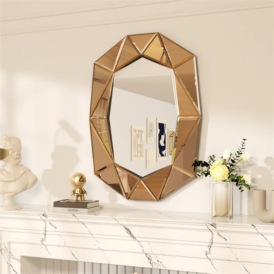 Large Wall Mirror Modern Irregular Accent Mirror Vintage