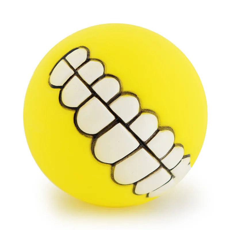Funny Teeth Silicone Squeaky Dog Ball