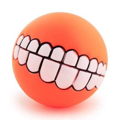 Funny Teeth Silicone Squeaky Dog Ball