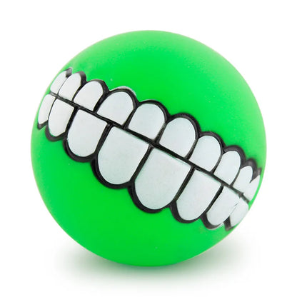 Funny Teeth Silicone Squeaky Dog Ball