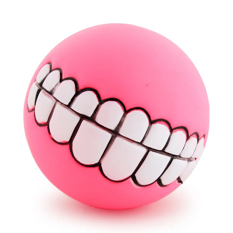 Funny Teeth Silicone Squeaky Dog Ball