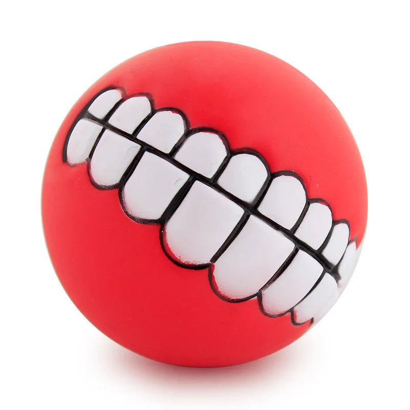 Funny Teeth Silicone Squeaky Dog Ball