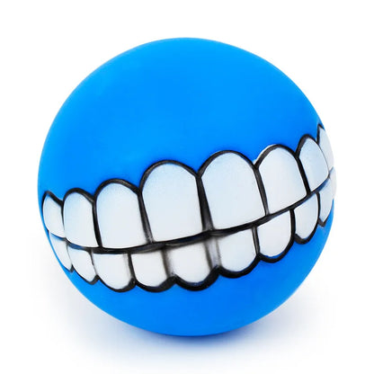 Funny Teeth Silicone Squeaky Dog Ball