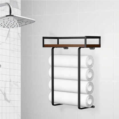 Bathroom Towel Rack Wall Mounted Shampoo Shelf