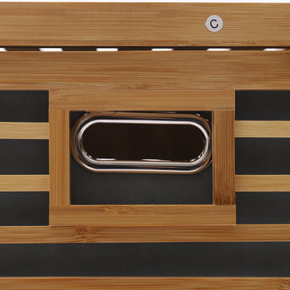 Bamboo Laundry Rack Flip Basket, 2 Shelves