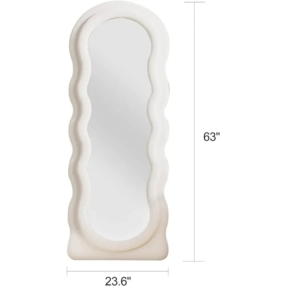 Arched large mirror with lights, modern design.