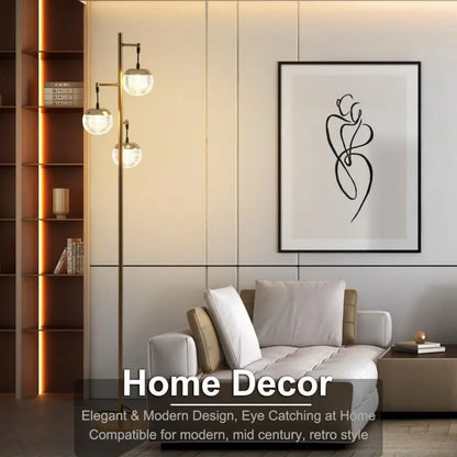 Tree Standing Lamp 3 Elegant Teardrop LED Bulbs