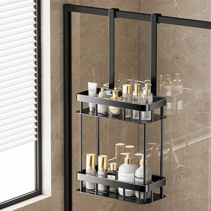 Shower Caddy Bathroom Glass Door Storage Basket