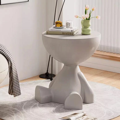 Flat head side coffee table cream style,