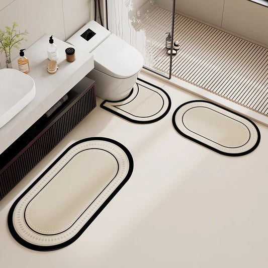 Bathroom floor mat three sets absorbent, non-slip,