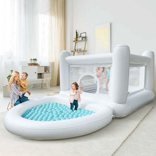 White Bounce House Ball Pool indoor, outdoor