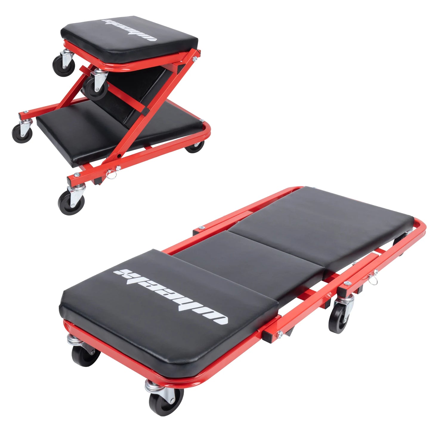 3-in-1 Rolling Mechanic Creeper Z Seat, Foldable