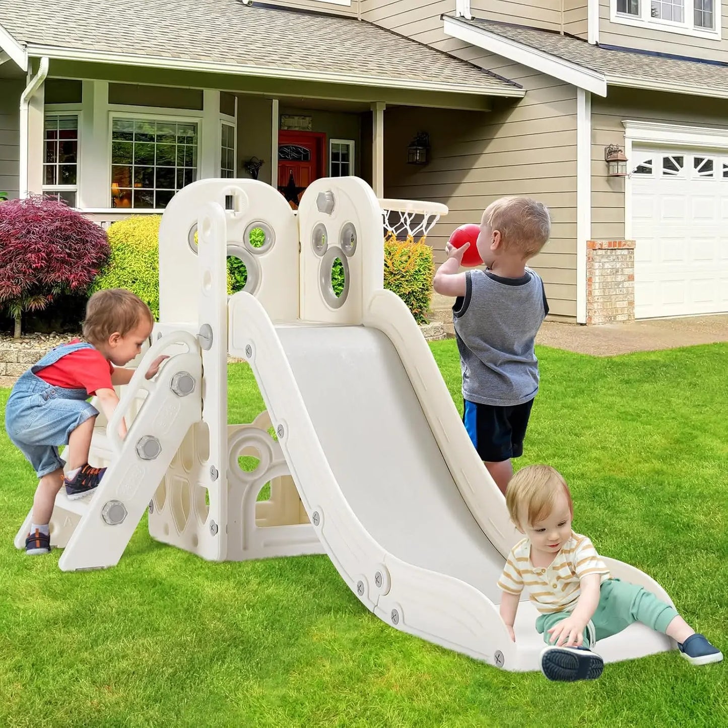 Kids Slide L-Shaped, 5 in 1 Slide Climber