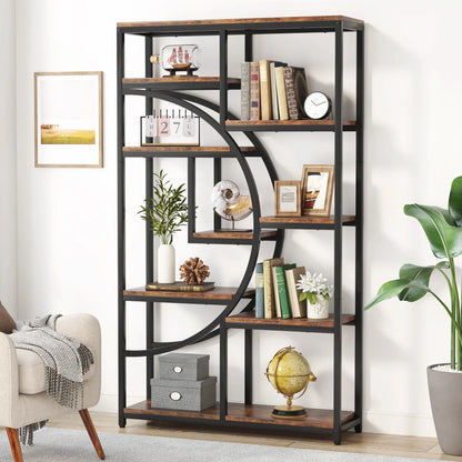 Industrial 5 Tier Freestanding Tall Bookshelves