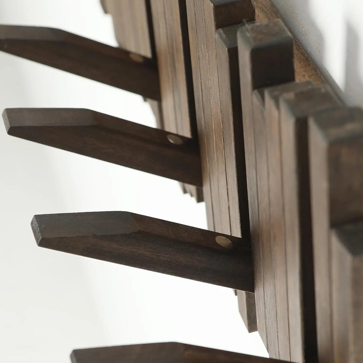 Natural Wood Wall-Mounted Coat Rack with Hooks