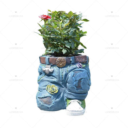 Art Jeans Garden Decoration Ornaments Flower Pot
