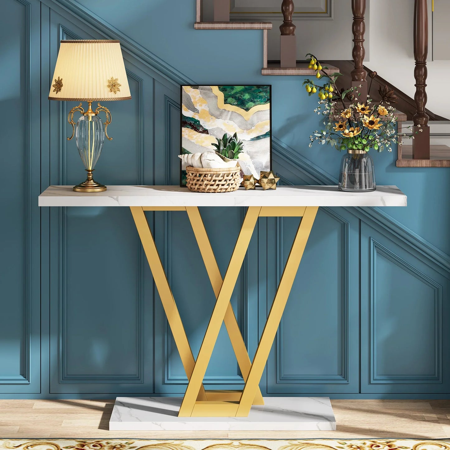 Console Table Industrial Entryway Hallway Living Room