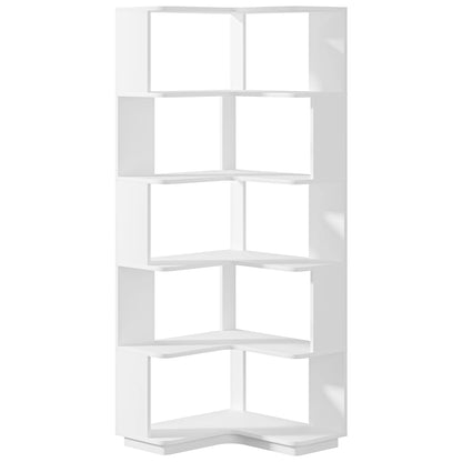 6 Tier Bookshelf  Wood Grain Corner Shelf