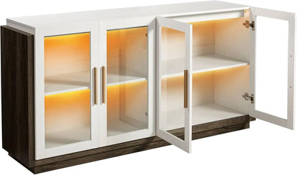 Cabinet with Storage, Glass Door, Buffet Cabinet