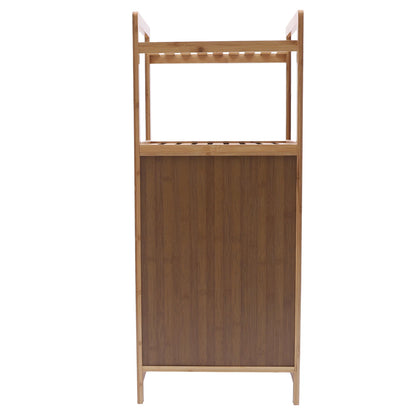 Bamboo Laundry Rack Flip Basket, 2 Shelves