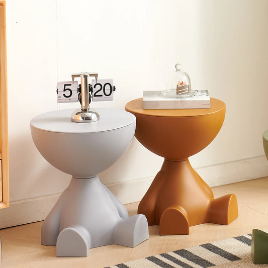 Flat head side coffee table cream style,