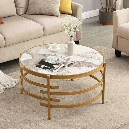 Coffee Table Marble Stone Silver Living room