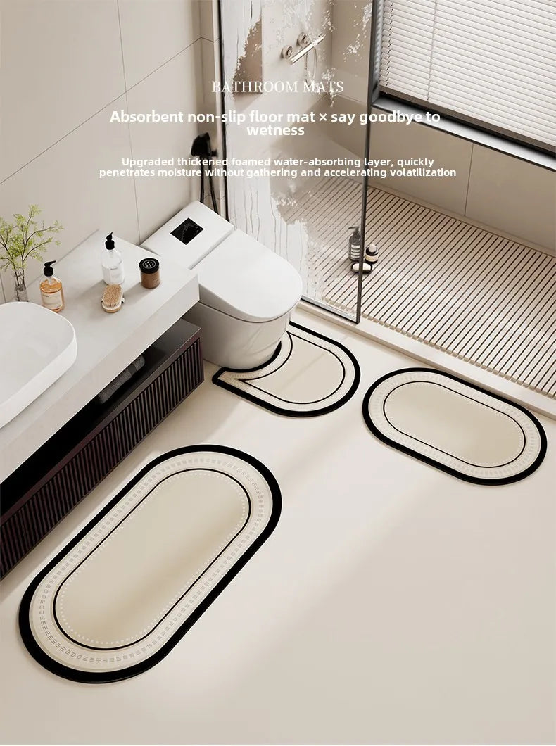 Bathroom floor mat three sets absorbent, non-slip,