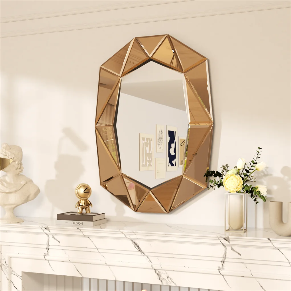 Large Wall Mirror Modern Irregular Accent Mirror Vintage