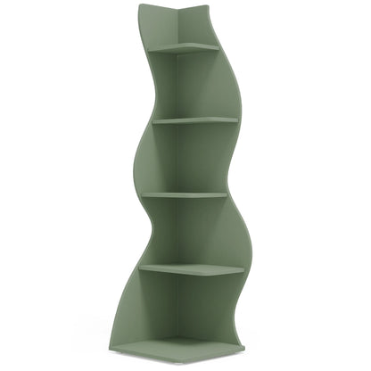 Modern 5-Tier Wall Corner Bookshelf Storage