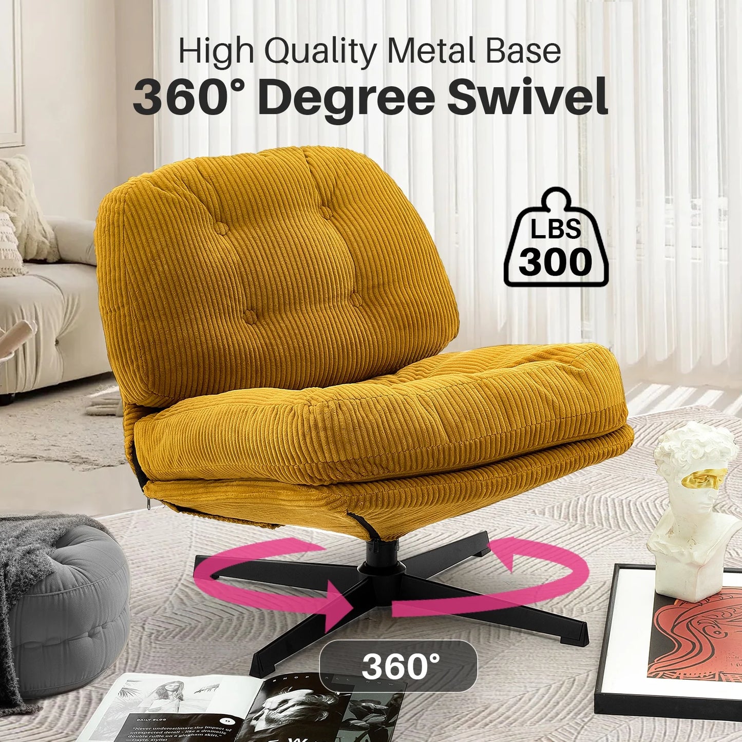 Redlife Modern Swivel Accent Chair with Cushion