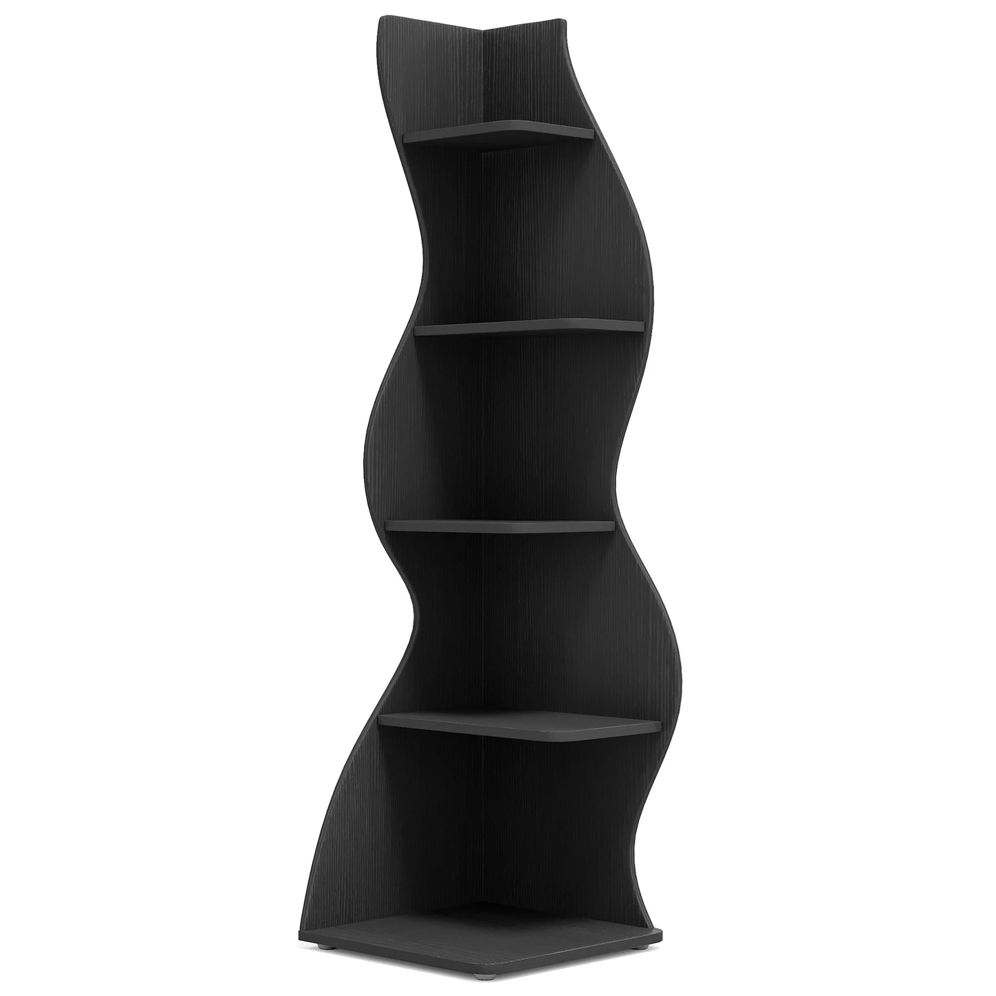 Modern 5-Tier Wall Corner Bookshelf Storage