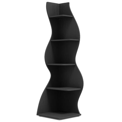 Modern 5-Tier Wall Corner Bookshelf Storage