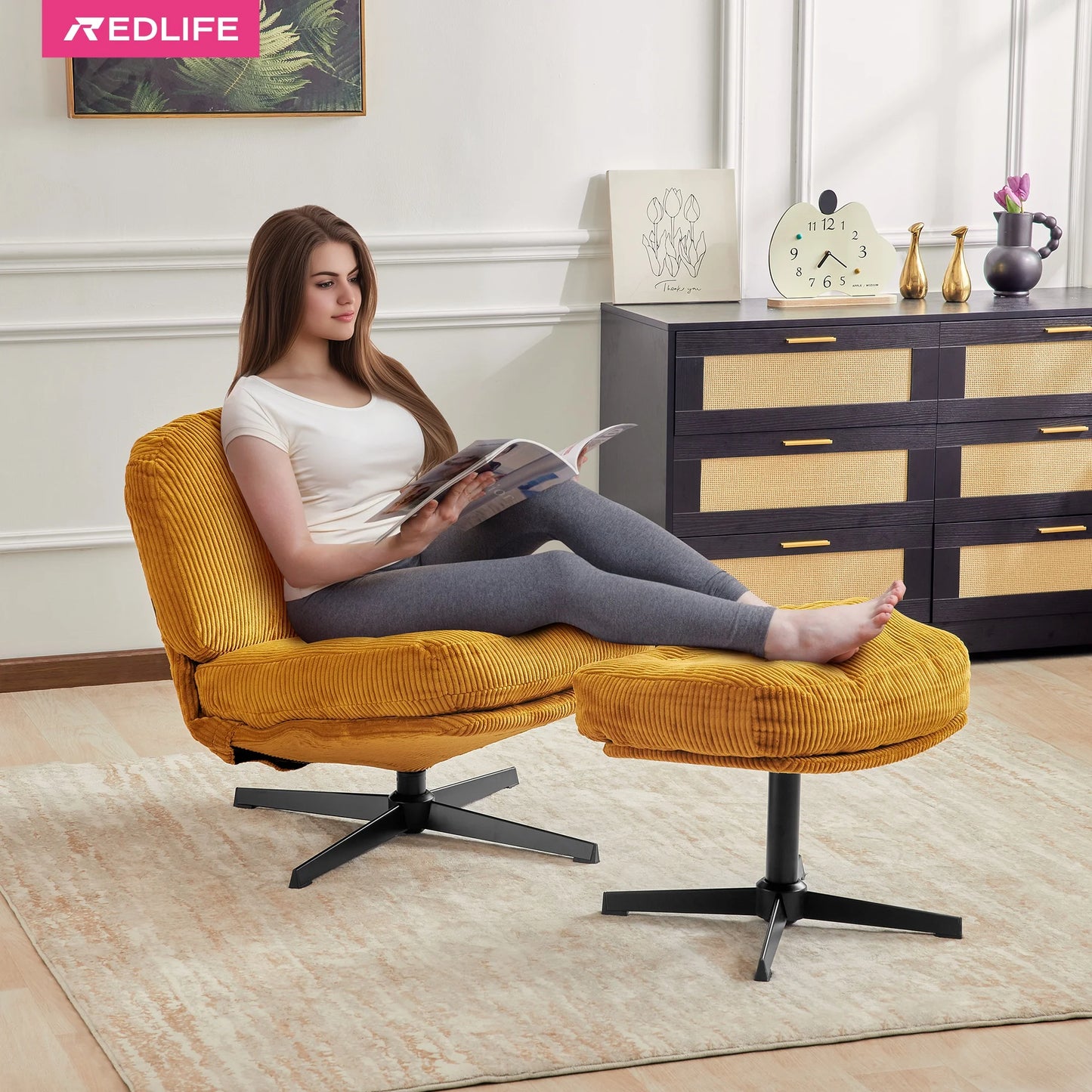 Redlife Modern Swivel Accent Chair with Cushion