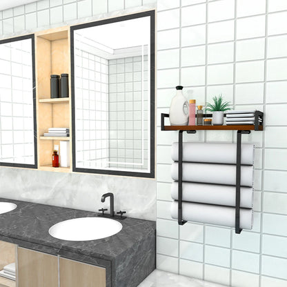 Bathroom Towel Rack Wall Mounted Shampoo Shelf