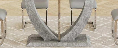 7 Piece Dining Room Set 6  Leather  Chairs,