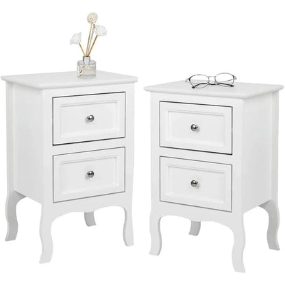 2 Small White Nightstand/Tables 2 Drawers,