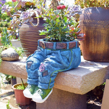 Art Jeans Garden Decoration Ornaments Flower Pot