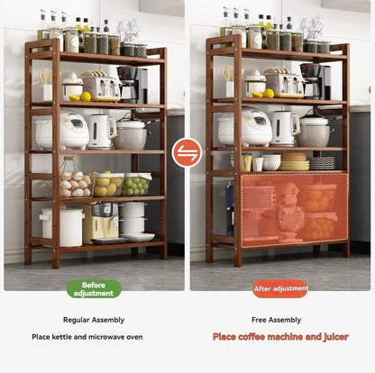 Kitchen shelf, floor standing multi-layer shelf,