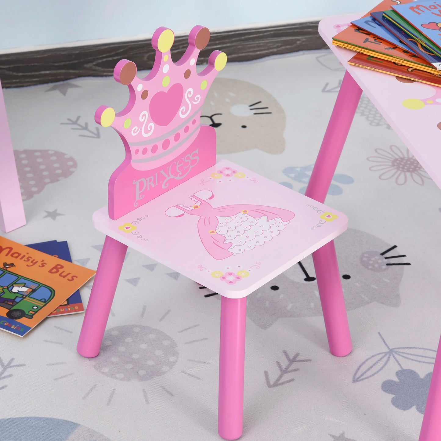 Triple Piece Collection Children's Wood Table Seat