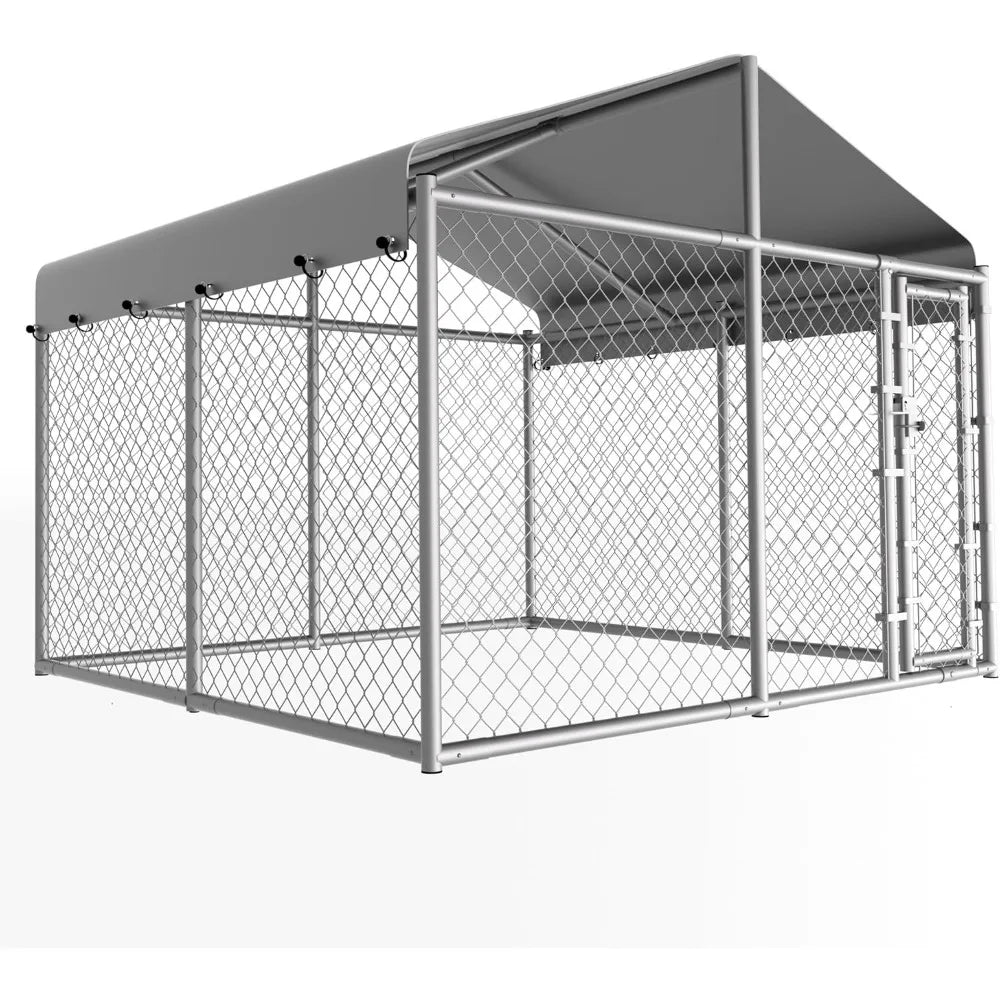 Outside Dog Kennel Large with Roof, Heavy Duty